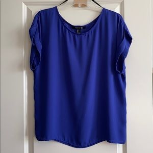 Blue short sleeve blouse